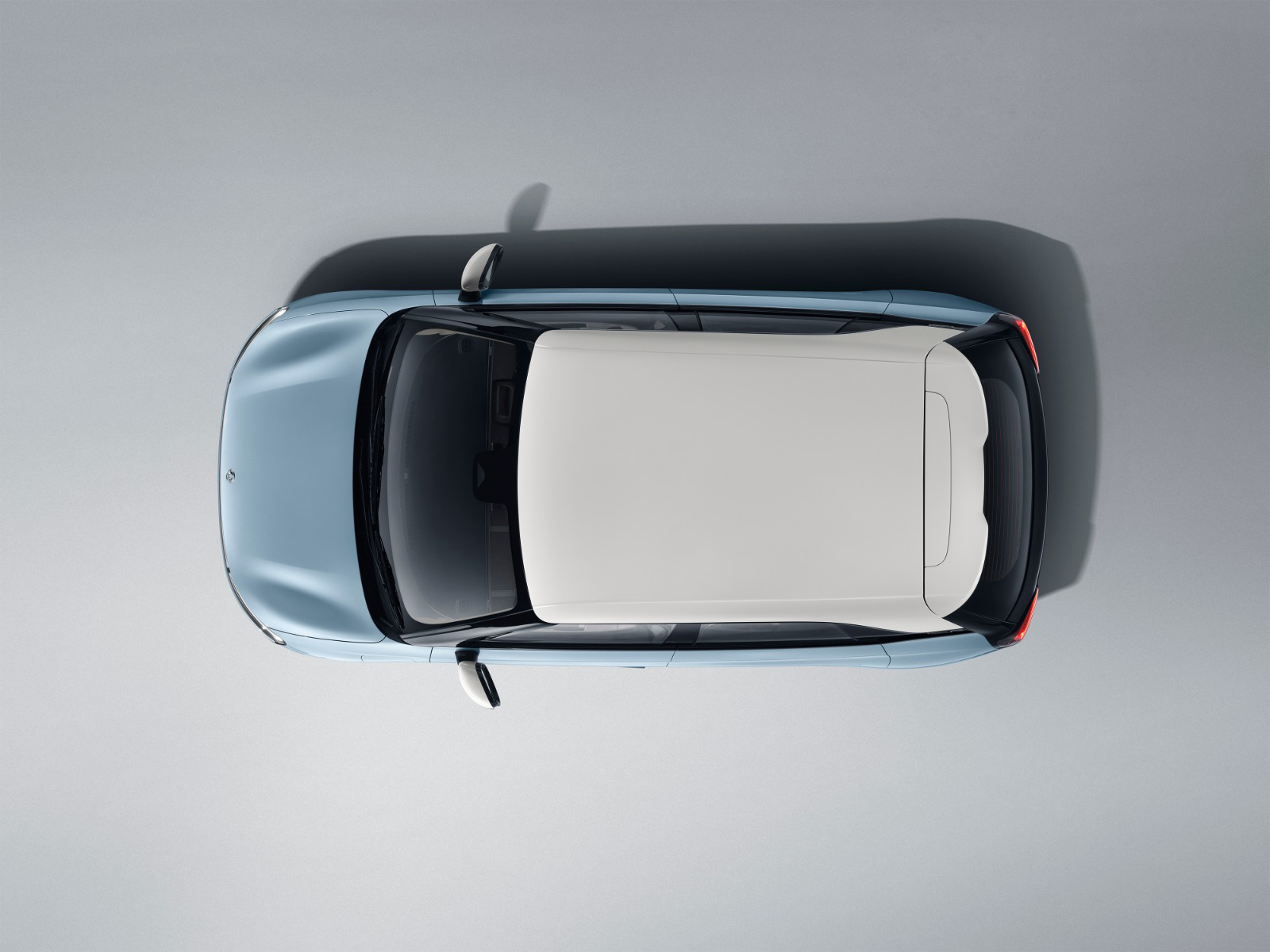 Dongfeng box EV blue and white top view