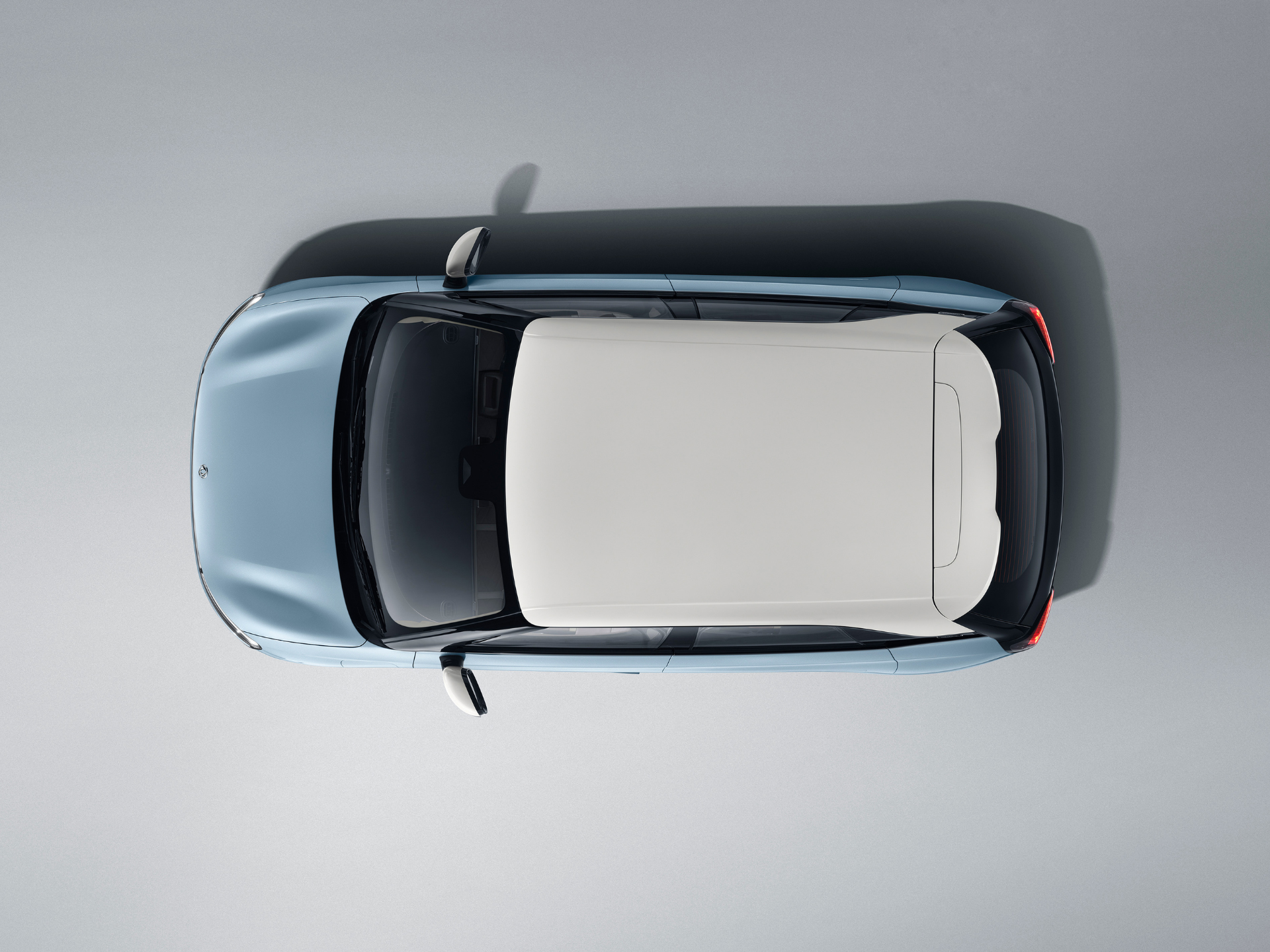 Dongfeng box EV blue and white top view