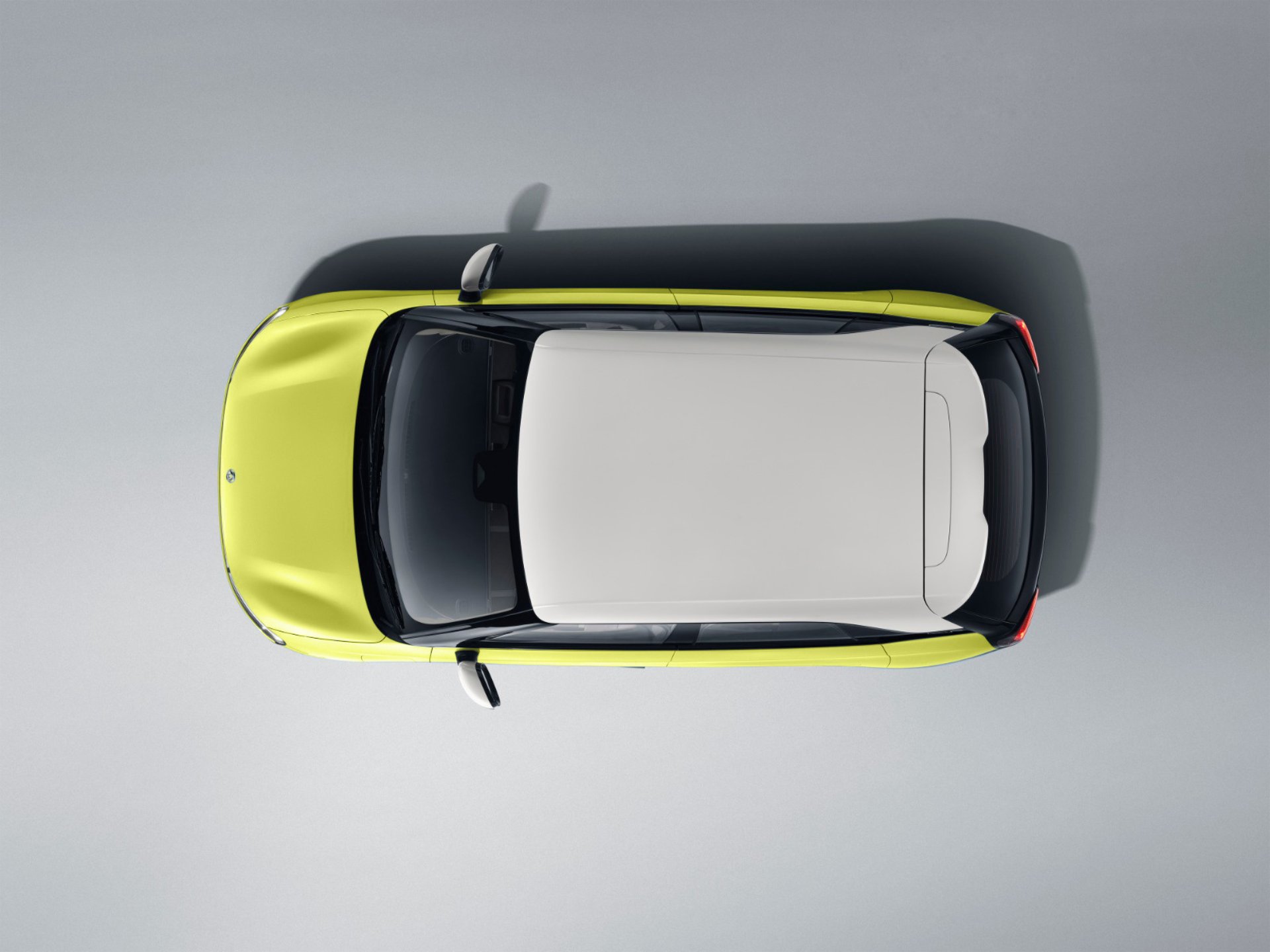 Dongfeng box EV yellow and white top view
